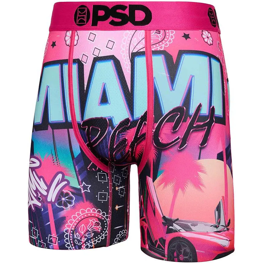 PSD Men's Multicolor Miami Beach Boxer Briefs Medium Underwear - 124180048-MUL-M