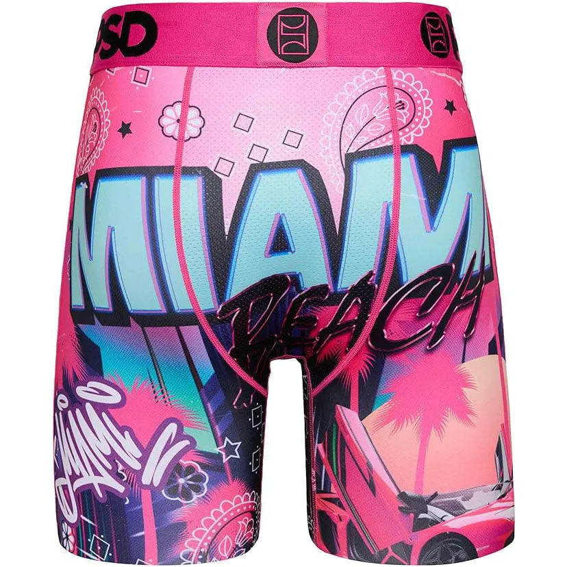 PSD Men's Multicolor Miami Beach Boxer Briefs Medium Underwear - 124180048-MUL-M