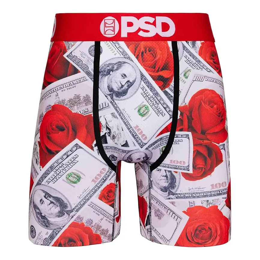 PSD Men's Multicolor Money Print Boxer Briefs Large Underwear (Knit) - 324180192-MUL-L