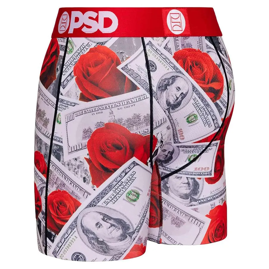 PSD Men's Multicolor Money Print Boxer Briefs Large Underwear (Knit) - 324180192-MUL-L