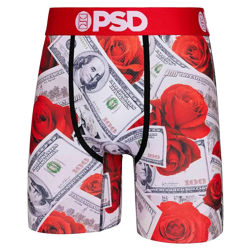 PSD Men's Multicolor Money Print Boxer Briefs Large Underwear (Knit) - 324180192-MUL-L