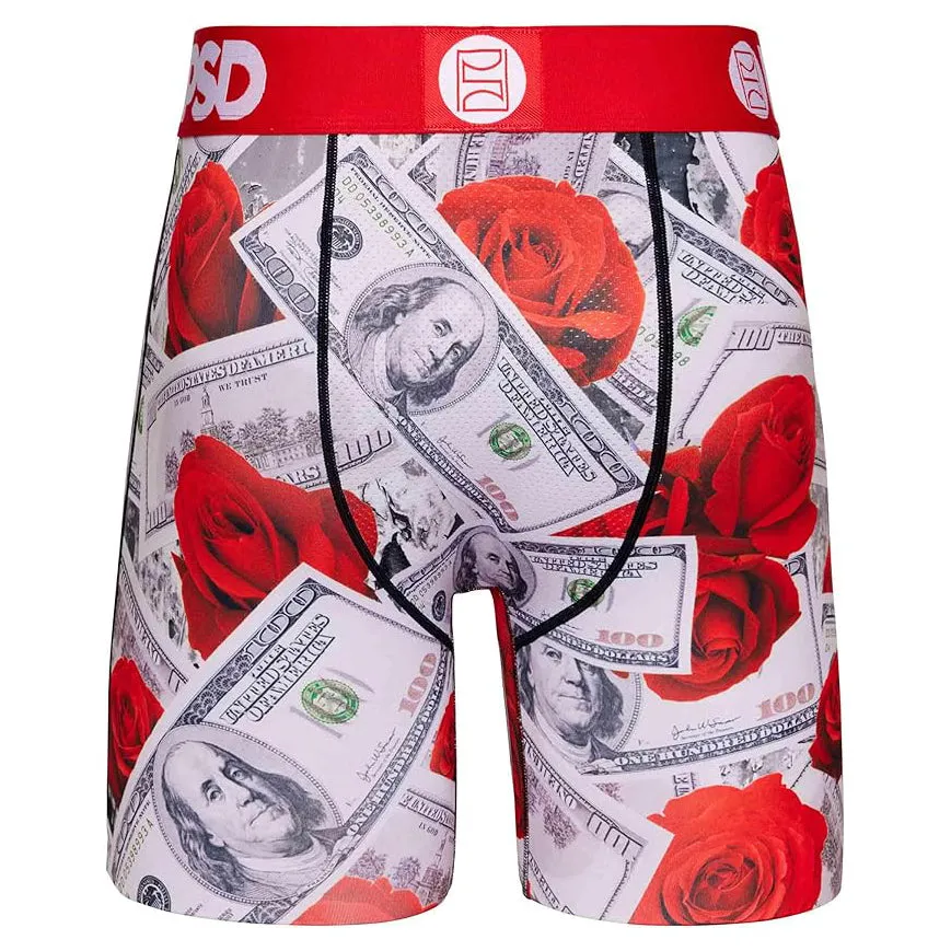 PSD Men's Multicolor Money Print Boxer Briefs Large Underwear (Knit) - 324180192-MUL-L