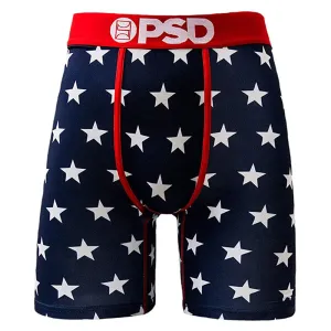 PSD Men's Navy Star Spangle Allover Print Boxer Briefs Underwear - E71421003-NVY