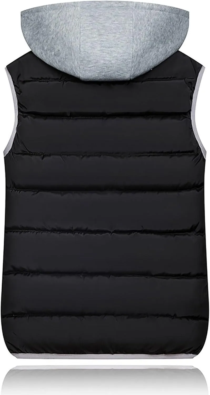 Puffer Vest Women Zip Up Quilted Padded Winter Sleeveless Hooded Vest Gilet Warm Jacket Womens Vests Outerwear