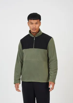 QUARTER ZIP FUNNEL NECK COLOURBLOCK FLEECE