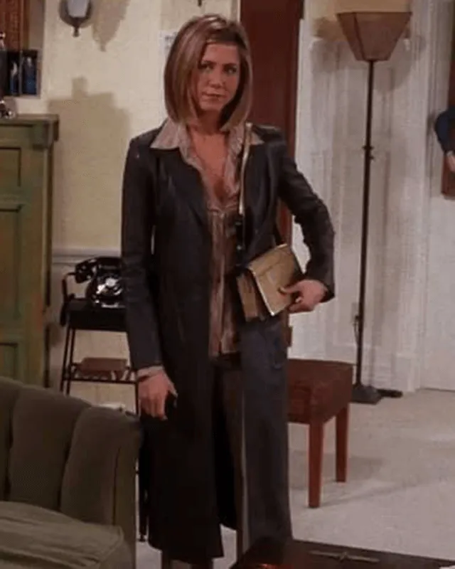 Rachel Green Long Leather Coat Friends S07