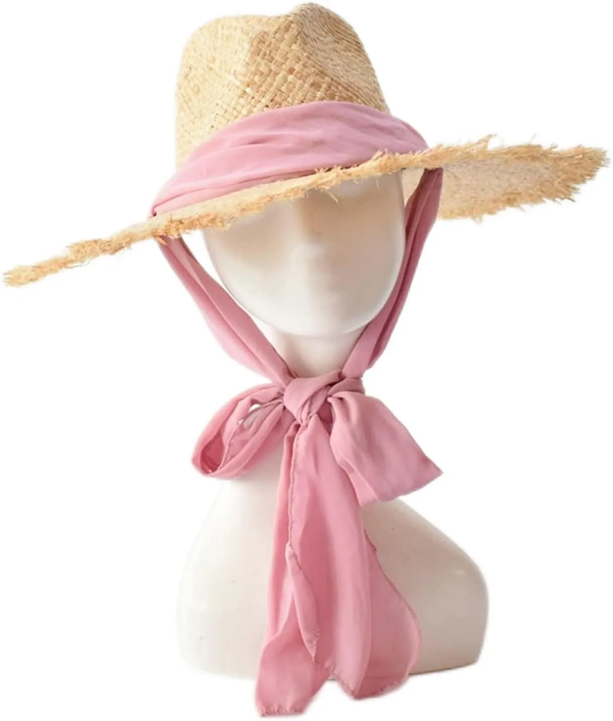Raffia Hats for Womem Wide Brim Straps Sun Hats Beach Hats