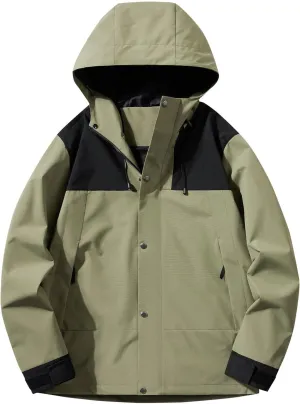Rain Jacket For Men Long Sleeve Outdoor Waterproof Coats Lightweight Windbreaker Casual Travel Raincoat With Pockets