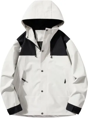 Rain Jacket For Men Long Sleeve Outdoor Waterproof Coats Lightweight Windbreaker Casual Travel Raincoat With Pockets