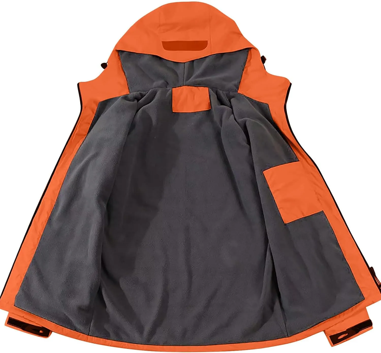 Rain Jacket Men Women Waterproof with Detachable Hood Snow Coats Ski Jackets Outdoor Warm Windbreaker with Pockets