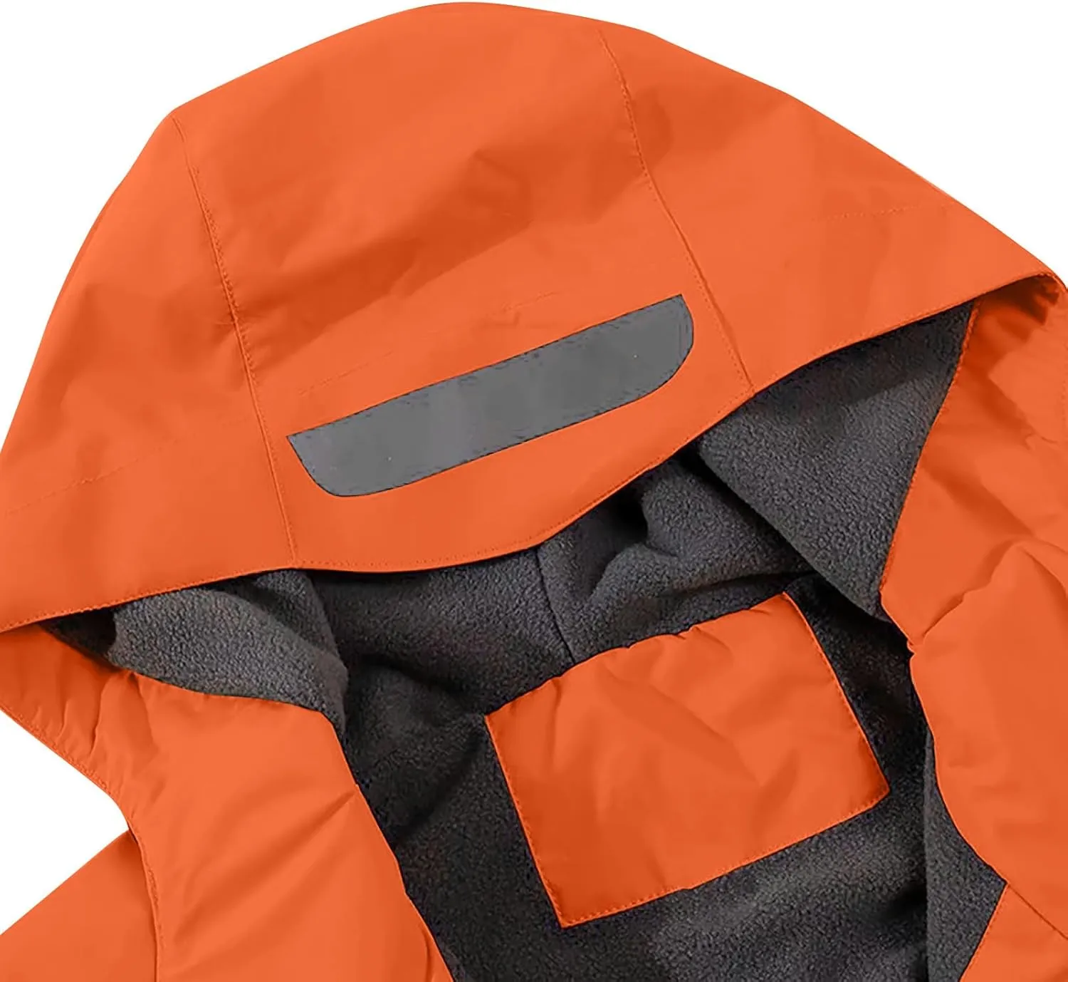Rain Jacket Men Women Waterproof with Detachable Hood Snow Coats Ski Jackets Outdoor Warm Windbreaker with Pockets