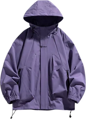 Rain Jackets for Men 2024 Fall Waterproof Lightweight Hooded Raincoat Outdoor Hiking Travel Windbreaker with Pockets