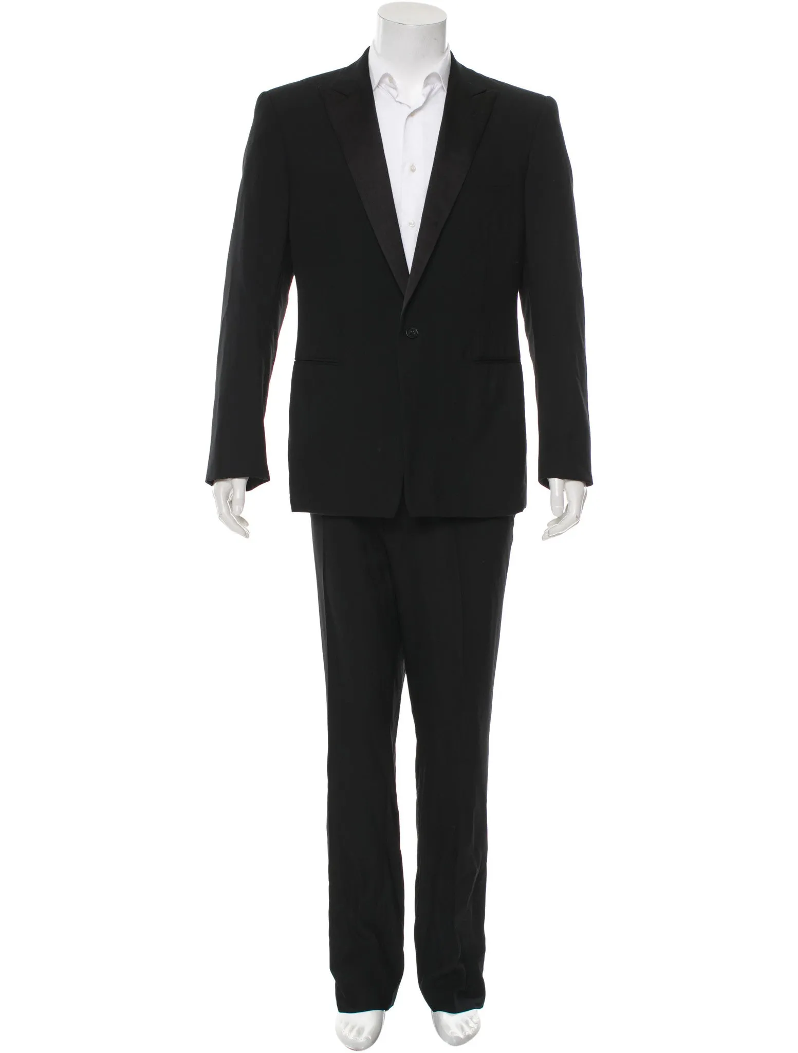 RALPH LAUREN BLACK LABEL WOOL TWO-PIECE TUXEDO SUIT SIZE 44R 37 XXL (TROUSERS) MEN