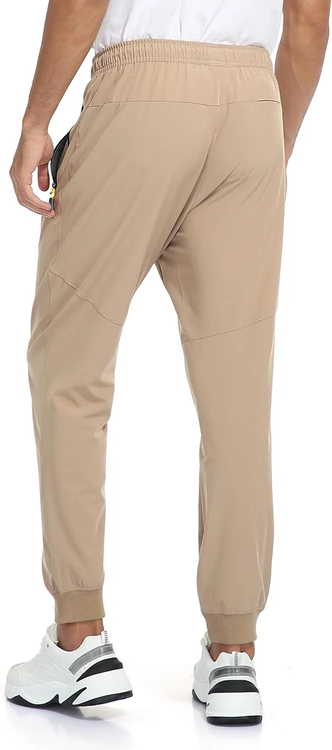 Rapoo Men's Lightweight Joggers Pants Quick Dry Workout Track Running Gym Athletic Pants with 3 Zipper Pockets