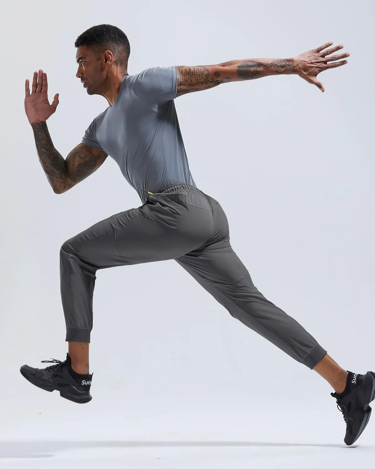 Rapoo Men's Lightweight Joggers Pants Quick Dry Workout Track Running Gym Athletic Pants with 3 Zipper Pockets