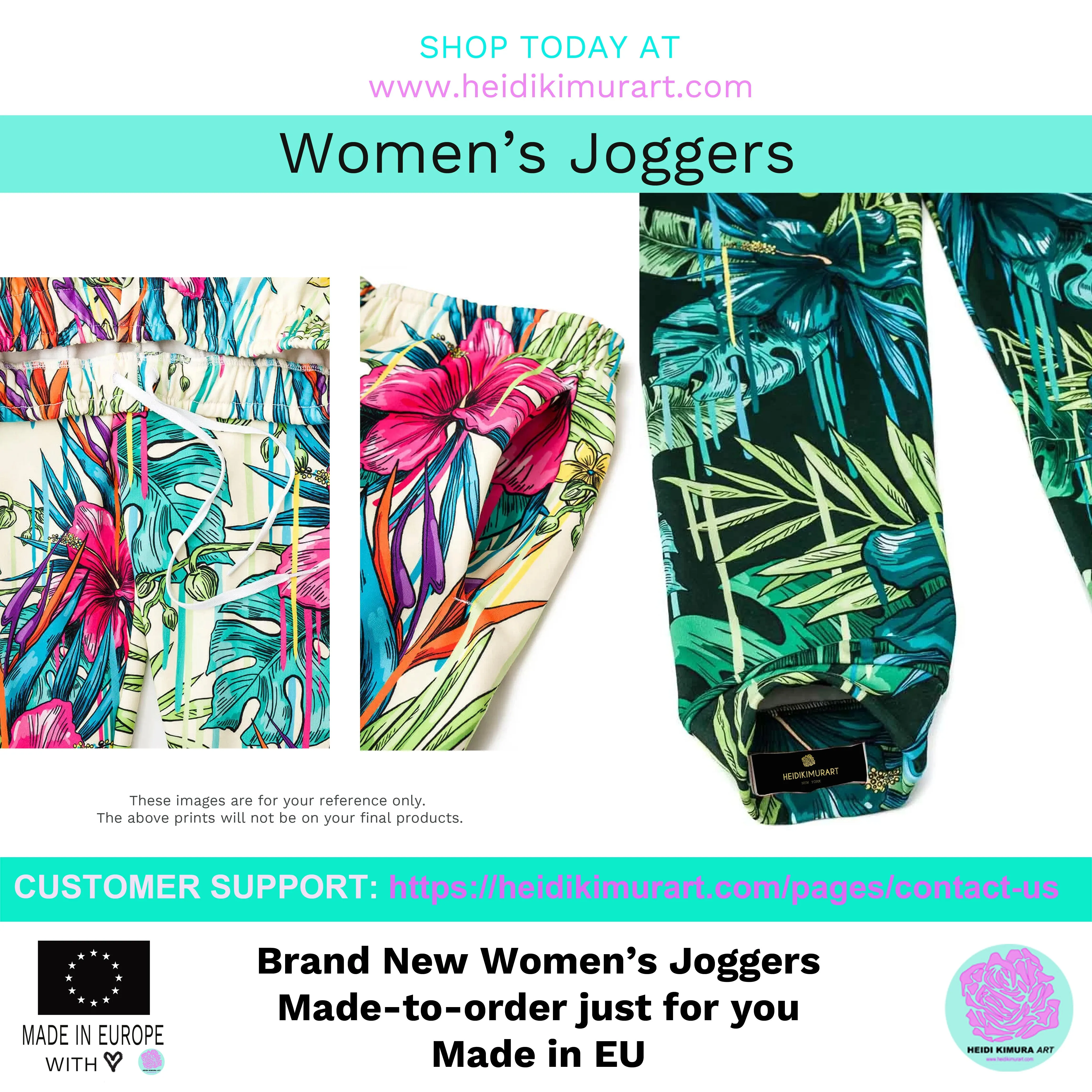Red Tiger Striped Women's Joggers, Best Animal Print Designer Sweatpants For Ladies-Made in EU