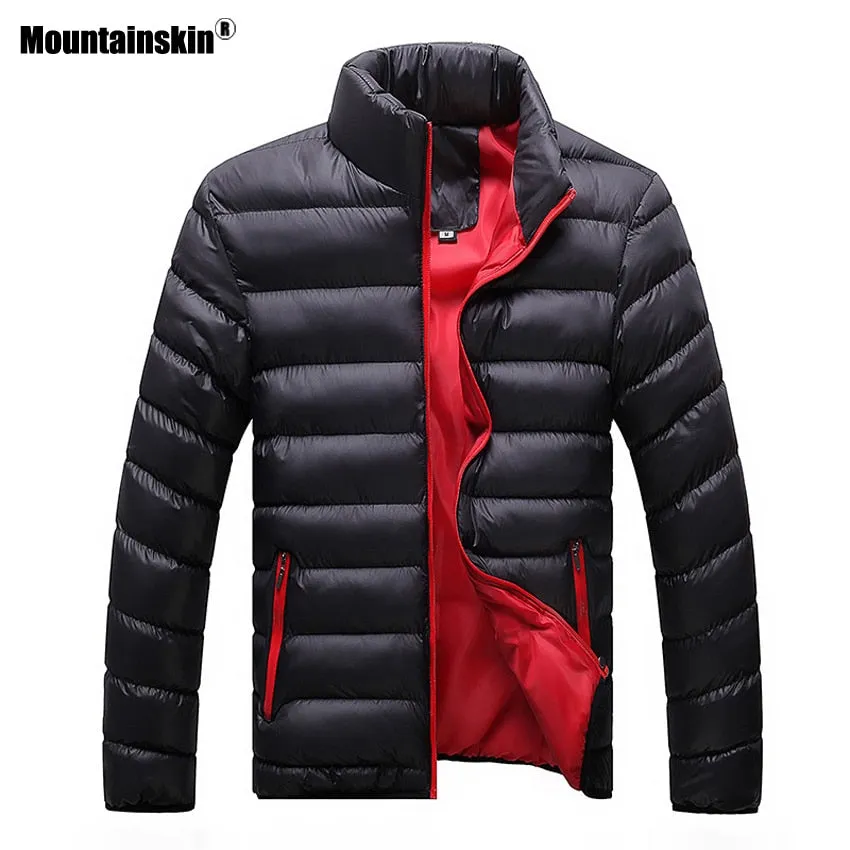 Ribbed Men's Mandarin Collar Puffer Zipper Jacket to 6X Big & Tall