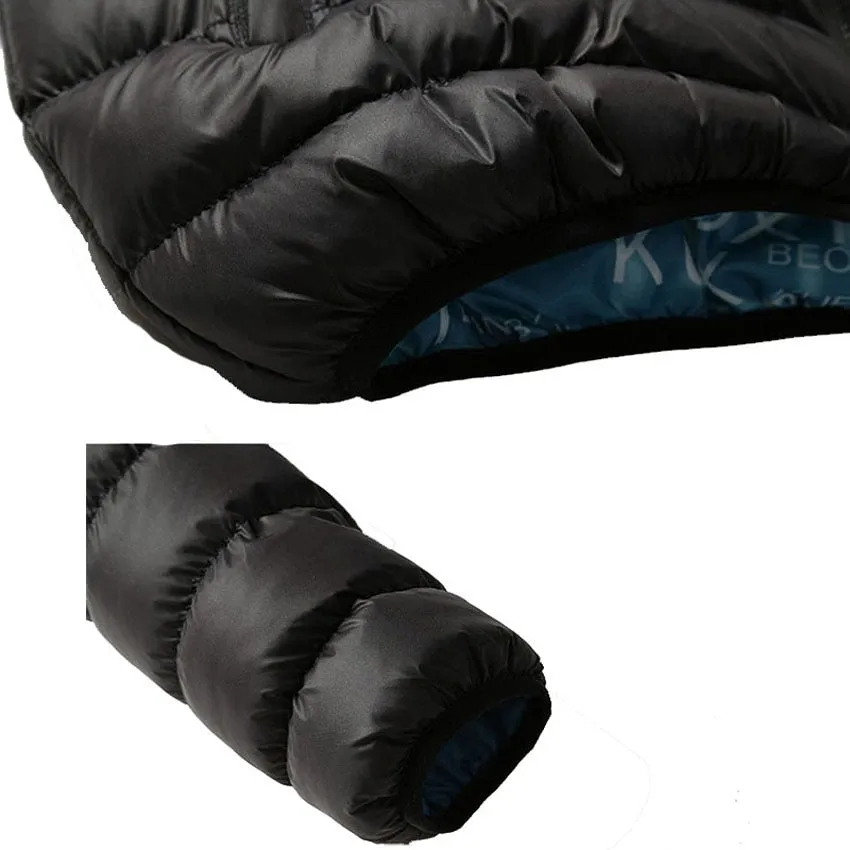 Ribbed Men's Mandarin Collar Puffer Zipper Jacket to 6X Big & Tall