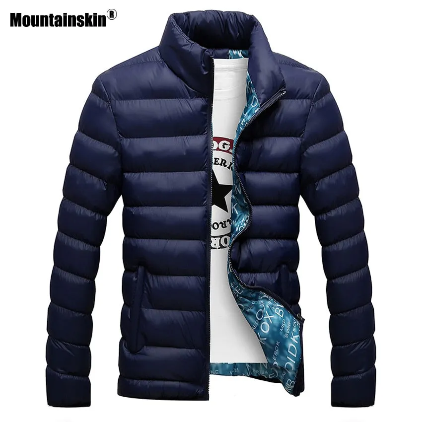 Ribbed Men's Mandarin Collar Puffer Zipper Jacket to 6X Big & Tall