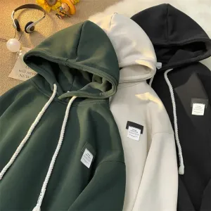 Riolio Autumn New in Solid Color Hooded Sweatshirts For Men Y2K Streetwear Appliques Hoodies Women Oversized Fleece Pullover Hoody