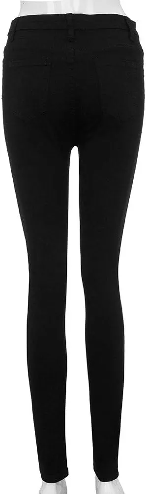 Ripped Jeans for Women, Women Stretchy Ripped Distressed Straight Leg Boyfriend Skinny Jeans