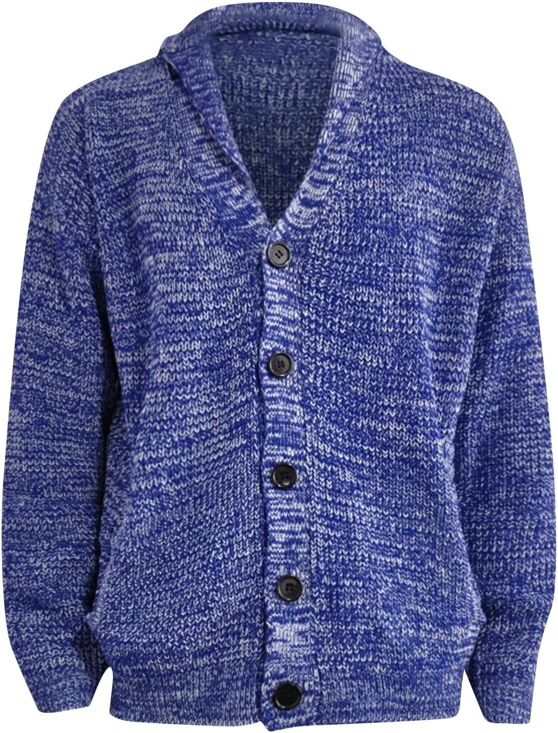RTRDE Mens Dress Sweater Casual Long Sleeve Shawl Collar Buttons Down Cable Knit Cardigan Sweater Mens, XXL-5XL