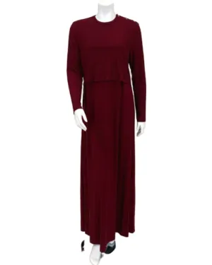 S6034 Wine Ribbed Bamboo Modal Nursing Nightgown