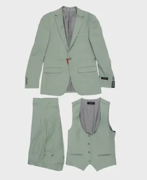 Sage Green 3 Piece Peak Lapel Suit