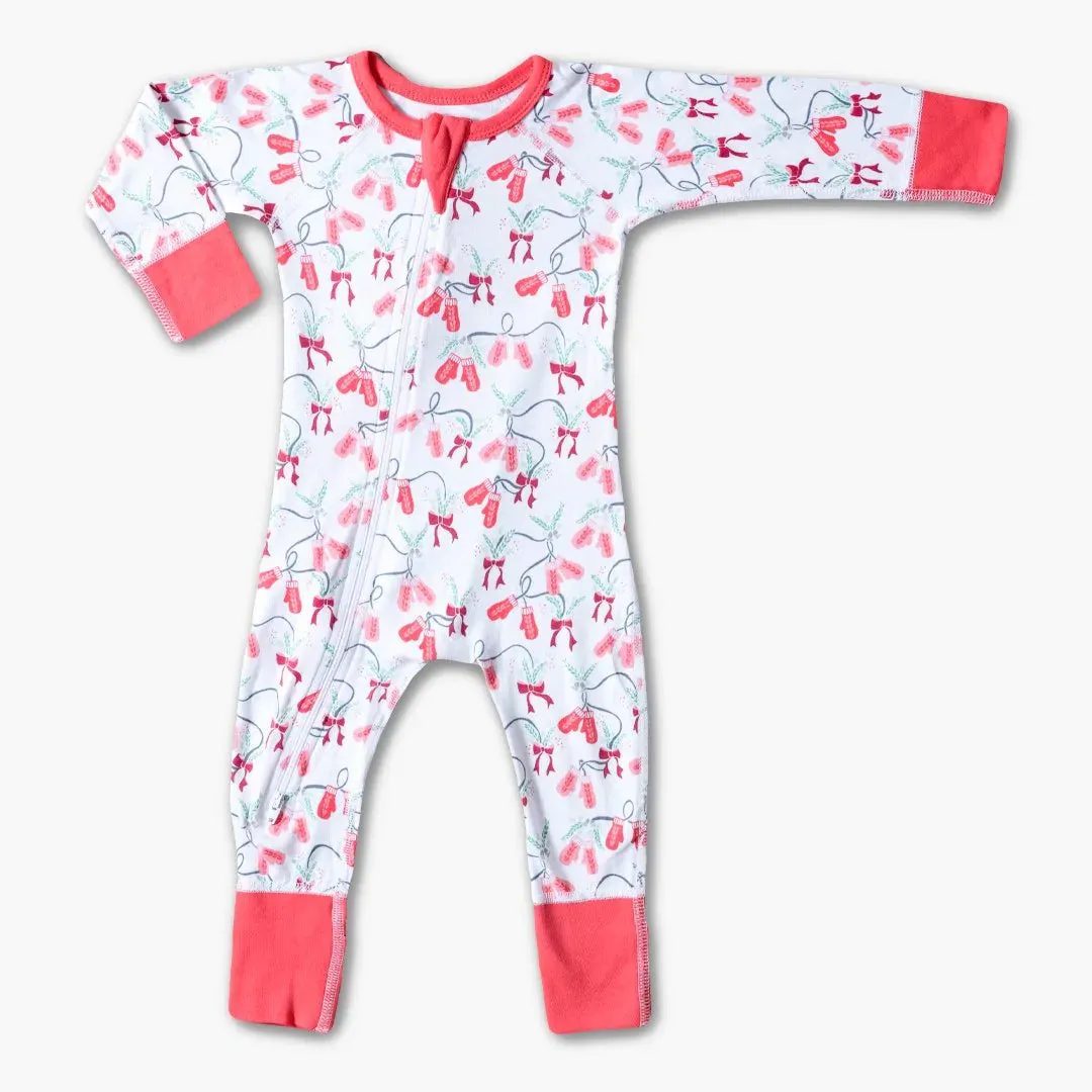 Sapling Child Organic Mittens Zip Romper