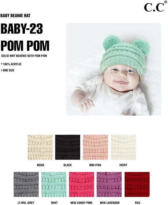 ScarvesMe Exclusive Leopard Double Pom Pom Baby Infant 0-12 Month Old Beanie Hat