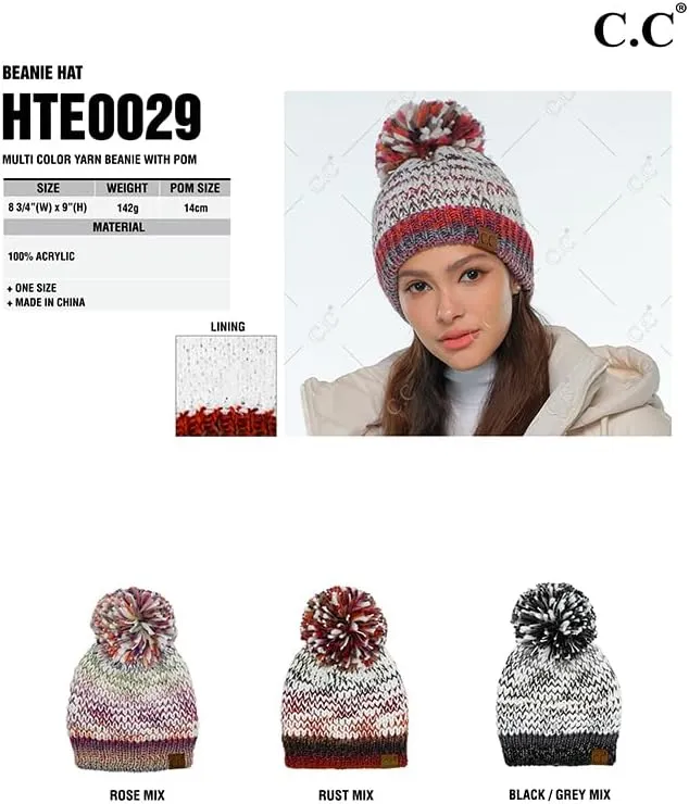 ScarvesMe Women's Winter Soft Knit Aztec Pattern Beanie with Faux Fur Pom