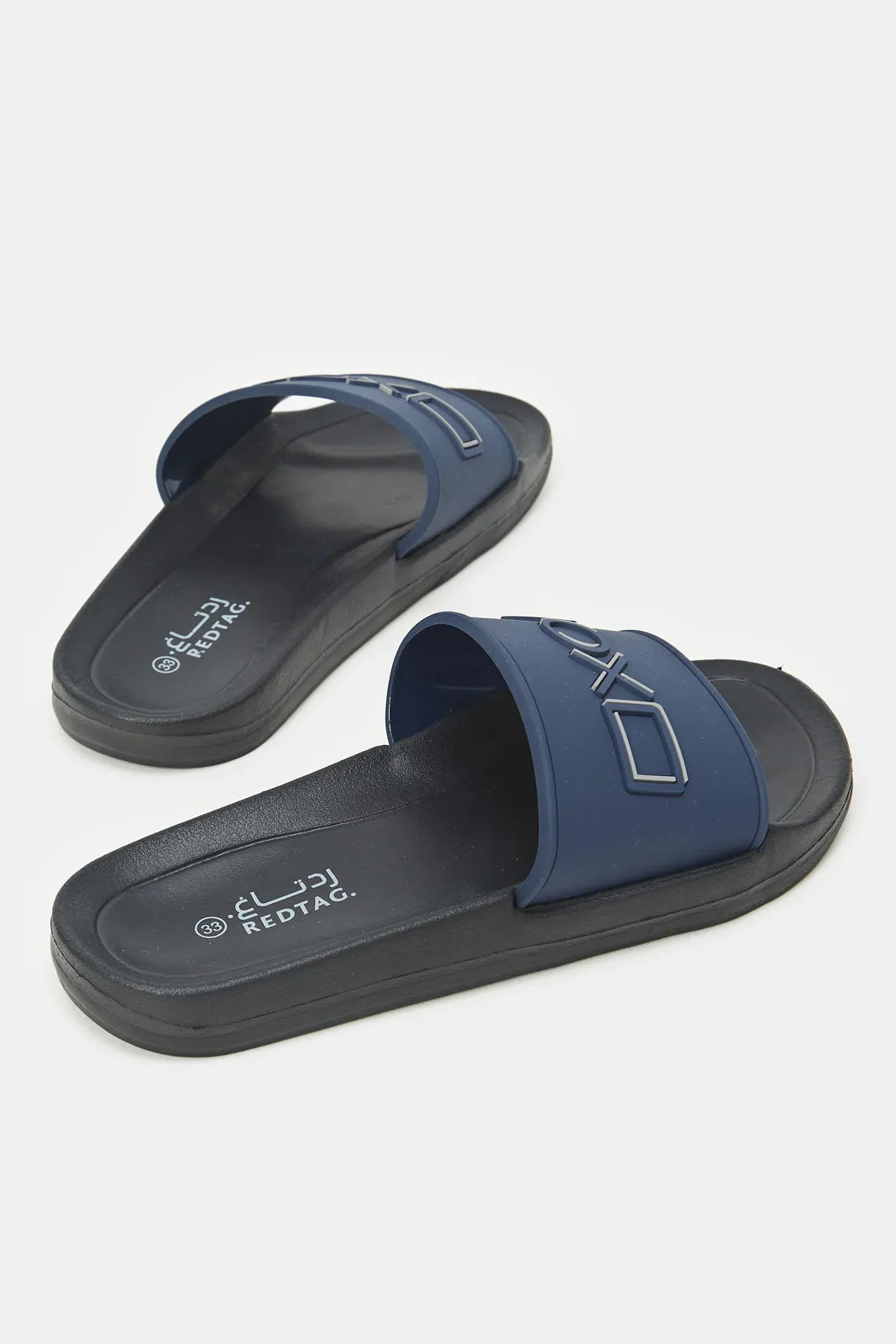 Senior Boys Navy Embossed Gamepad Slide