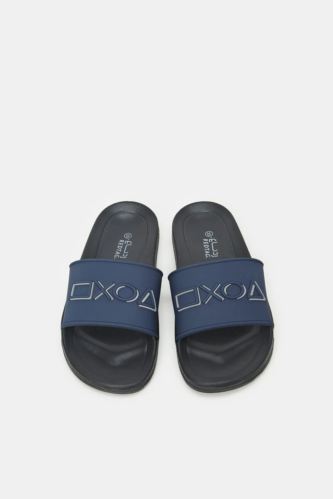 Senior Boys Navy Embossed Gamepad Slide
