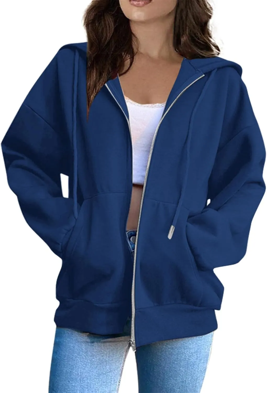 SGASY Womens Zip Up Hoodies Sweatshirt Fleece Jackets 2024 Fall Fashion Outfits Winter Clothes Soft Zip Up Hoodie Women