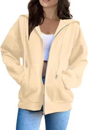SGASY Womens Zip Up Hoodies Sweatshirt Fleece Jackets 2024 Fall Fashion Outfits Winter Clothes Soft Zip Up Hoodie Women