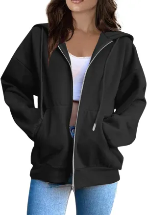 SGASY Womens Zip Up Hoodies Sweatshirt Fleece Jackets 2024 Fall Fashion Outfits Winter Clothes Soft Zip Up Hoodie Women