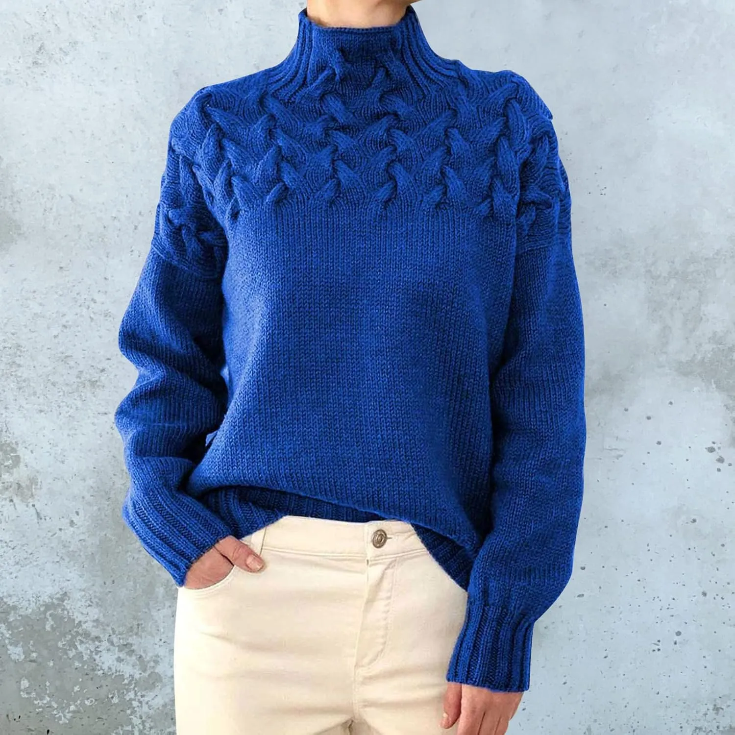 SHAOBGE Womens Sweaters Fuzzy Pullover Women Striped Womens Sweater Womens Striped Turtlenecksweater