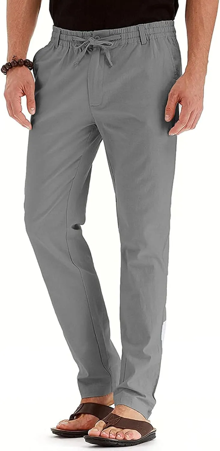 SHOPESSA Mens Business Casual Pants Relaxed Fit Relaxed Fit Elastic Waist Comfort Stretch Dress Pants Cotton Stretch Pants