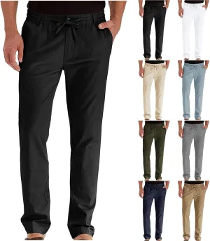 SHOPESSA Mens Business Casual Pants Relaxed Fit Relaxed Fit Elastic Waist Comfort Stretch Dress Pants Cotton Stretch Pants