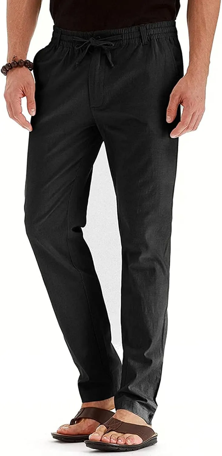 SHOPESSA Mens Business Casual Pants Relaxed Fit Relaxed Fit Elastic Waist Comfort Stretch Dress Pants Cotton Stretch Pants