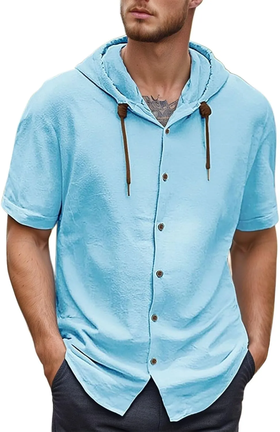 Slim Fit T Shirts for Men,Mens Workout Hoodie T Shirt Relaxed Fit Summer Stylish Lightweight Running Casual Tees