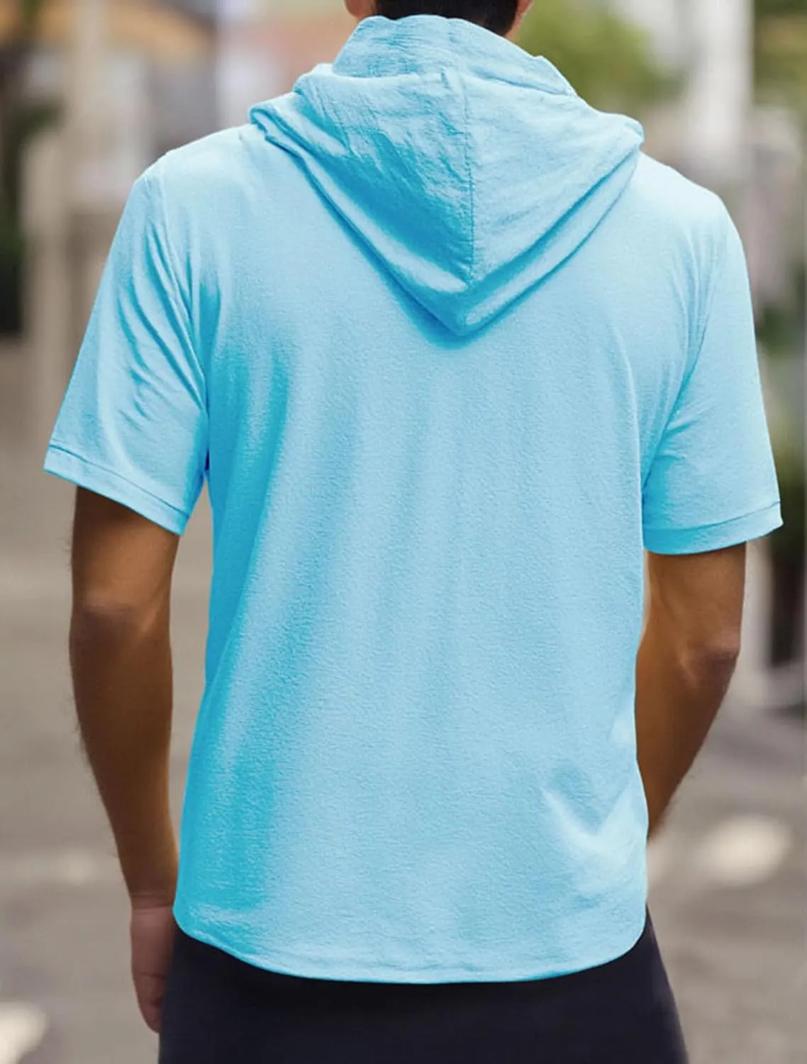Slim Fit T Shirts for Men,Mens Workout Hoodie T Shirt Relaxed Fit Summer Stylish Lightweight Running Casual Tees