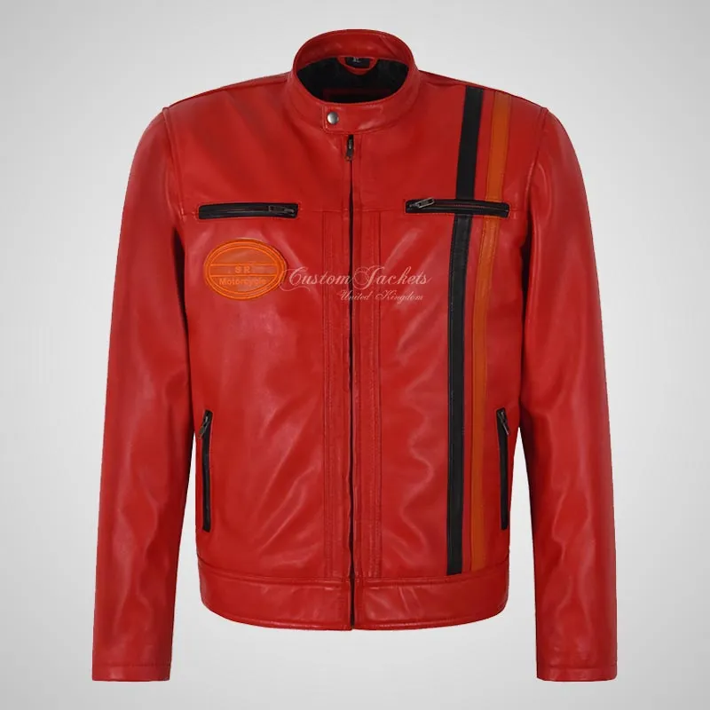 SMART RANGE Men's Biker Leather Jacket Fashion Jacket
