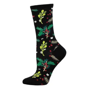Sock Smith Cotton Mistletoe And Holly Crew Socks (Women's)