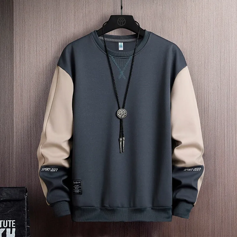 Solid Color  Patchwork Sweatshirt