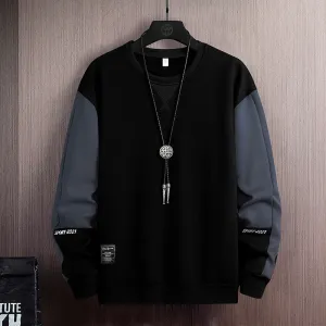 Solid Color  Patchwork Sweatshirt