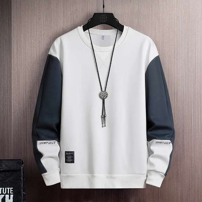Solid Color  Patchwork Sweatshirt