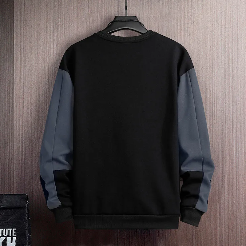 Solid Color  Patchwork Sweatshirt
