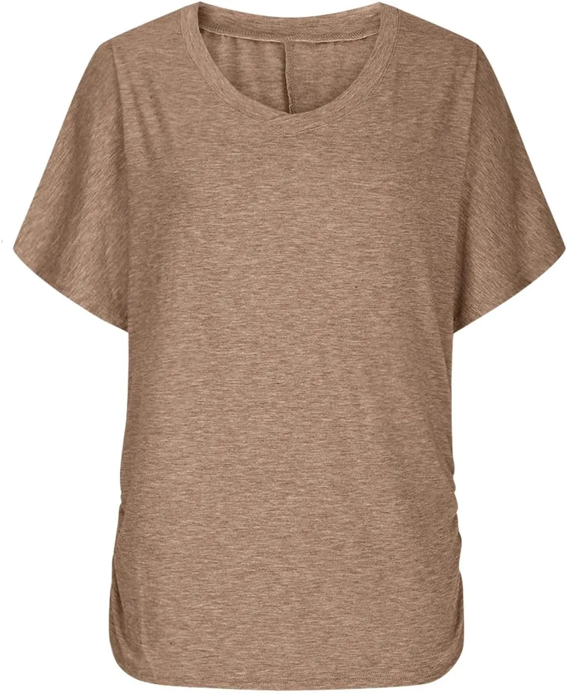 Solid Cotton Tshirts for Women Short Sleeve Slim Fit Tops Casual V Neck Blouse 2025 Casual Cute Graphic Basic Tees