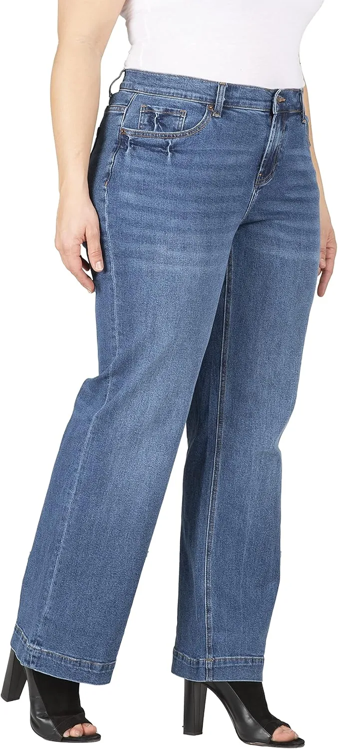 Standards & Practices Women's Plus Size Stretch Slim Straight Fit Jeans